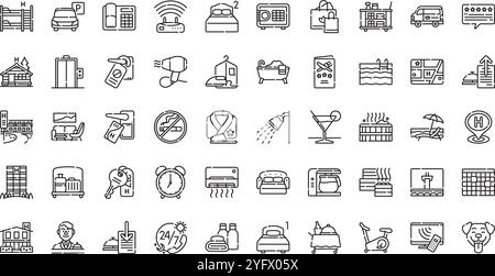 Hochwertige Sammlung von Vektorsymbolen mit editierbarer Kontur. Ideal für professionelle und kreative Projekte. Stock Vektor