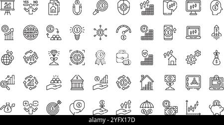 Hochwertige Sammlung von Vektorsymbolen mit editierbarer Kontur. Ideal für professionelle und kreative Projekte. Stock Vektor