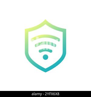Sicheres wi-fi-Symbol mit einer Abschirmung Stock Vektor