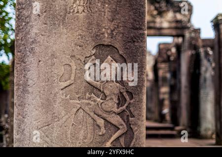 Details zum Banyon-Tempelkomplex in Kambodscha Stockfoto