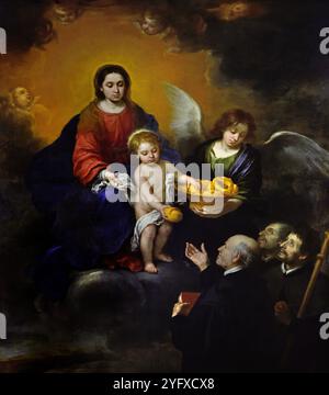 Das Christkind, das Brot an die Pilger verteilt, 1678 von Bartolome Esteban Murillo 1617-1782 spanischer Barockmaler. Spanien, ( Museum der Schönen Künste Budapest ) Stockfoto