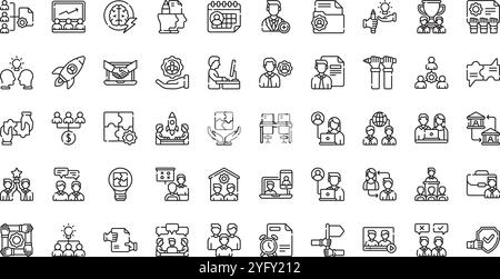 Hochwertige Sammlung von Vektorsymbolen mit editierbarer Kontur. Ideal für professionelle und kreative Projekte. Stock Vektor