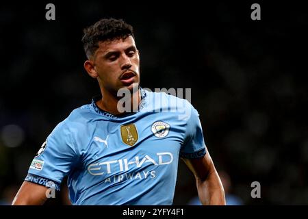 Matheus Nunes Mittelfeldspieler von Manchester City während des MD4-Spiels der UEFA Champions League 2024/25 zwischen Sporting Clube de Portugal und Manchester City im Estadio Jose Alvalade am 5. November 2024 in Lissabon. UEFA Champions League - Sporting CP vs Manchester City Valter Gouveia/SPP PUBLICATIONxNOTxINxBRAxMEX Copyright: XValterxGouveia/SPPx spp-en-Vago-VG L1219 Stockfoto