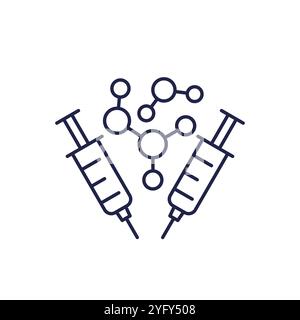 Symbol für Moleküle und Spritzen Stock Vektor