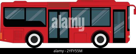 Handgezeichnete rote Metro Bus Vektor-Illustration. Pakistan Red Metro Bus Vektor. Stock Vektor