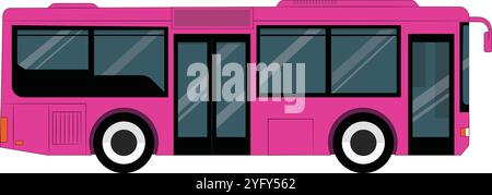 Handgezeichnete rosa Metro Bus Vektor Illustration. Pakistan rosa Metro Bus Vektor. Stock Vektor