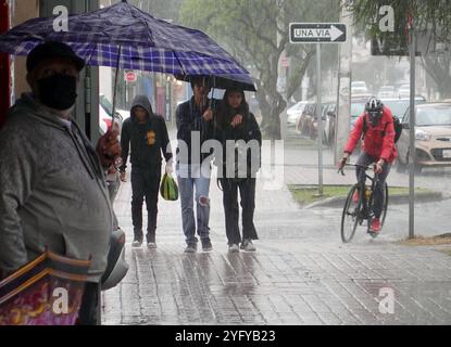 CUENCA REGNET HEUTE NACHMITTAG Cuenca, Ecuador 5. November 2024 nach mehreren Tagen der Sonne und intensiver Hitze, fiel heute Dienstag Nachmittag ein schwerer Regen in der Stadt Cuenca, nach 115 Tagen der hydrologischen Dürre im Bild der Tomebamba Fluss erhöhte seinen Fluss Foto Boris Romoleroux API SOI CUENCA LLLUVIASESTATARDE 13019191e7d58b9db1cf30a1554761OBUxBUXUXUX48 Stockfoto