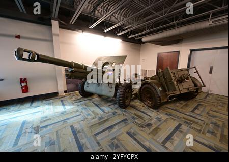 Kampfmittel QF 25 Pounder mobiles Artilleriestück. Stockfoto