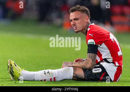 Eindhoven, Niederlande. November 2024. EINDHOVEN, NIEDERLANDE - 5. NOVEMBER: Während des Spiels der UEFA Champions League 2024/25 Phase MD4 zwischen PSV und Girona FC im Philips Stadion am 5. November 2024 in Eindhoven, Niederlande. (Foto von Joris Verwijst/Orange Pictures) Credit: Orange Pics BV/Alamy Live News Stockfoto