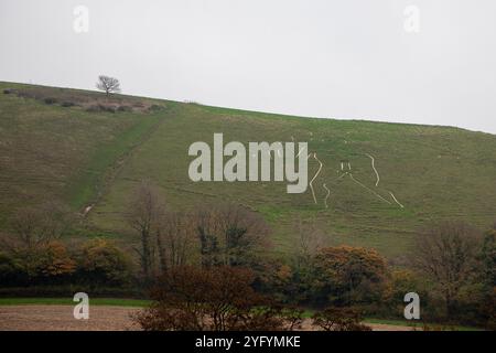 Cerne Abbas Giant aus der Sicht Stockfoto