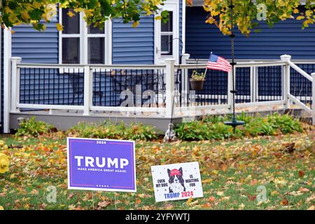 Wheaton, Illinois, USA. Kandidat wird im DuPage County im Vorort Chicago für die Präsidentschaftswahlen 2024 ausgestellt. Stockfoto