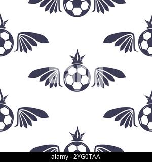 Winged Soccer Ball Seamless Pattern Stock Vektor