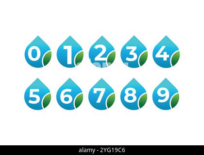 Kreatives und innovatives Nullen-Nullen-Design und Logo-Design. ECO Drop-Logo Stock Vektor