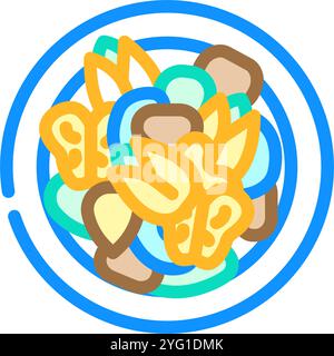 NUTS RAW Foodist Farbe Symbol Vektor Illustration Stock Vektor