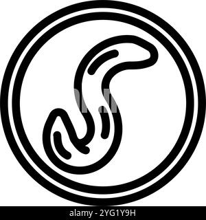 Pinwurm Parasitenlinie Symbol Vektor Illustration Stock Vektor