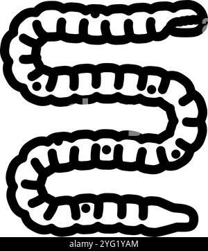 Bandwurm Parasitenlinie Symbol Vektor Illustration Stock Vektor