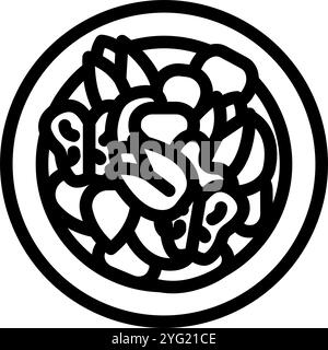 NUTS RAW Foodist Linie Symbol Vektor Illustration Stock Vektor