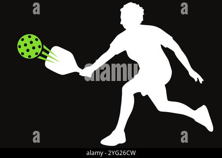 Pickleball-Spieler mit Schläger und Bällen Stockfoto