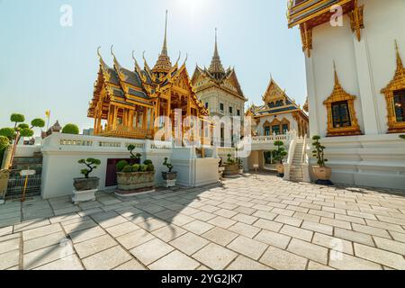 Fantastischer Blick auf den Grand Palace in Bangkok, Thailand Stockfoto