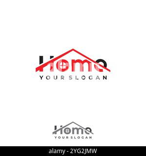 Simple Letter Home Logo Design Konzept für Ihr Unternehmen. Vektorabbildung Stock Vektor