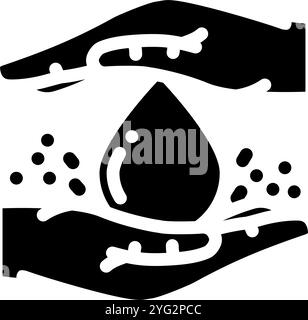 Wasser sparen Wassereinsparung Glyphe Symbol Vektor Illustration Stock Vektor
