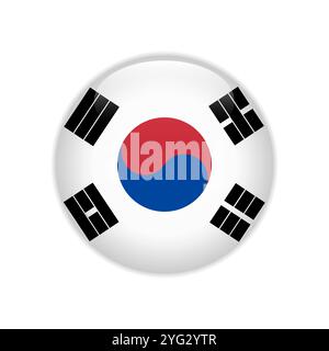 Südkoreanische Flagge auf der Taste Stock Vektor