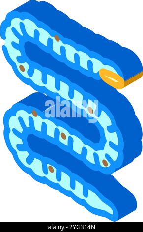 Isometrischer Ikonvektor-Illustration des Bandwurm-Parasiten Stock Vektor