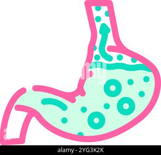 Gastroösophageale Refluxkrankheit Farbe Symbol Vektor Illustration Stock Vektor