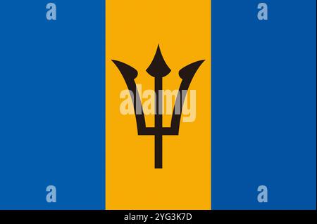 Flagge von Barbados Stockfoto