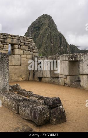 Tempel der drei Fenster, Machu Picchu, Region Cusco, Peru, Südamerika Stockfoto