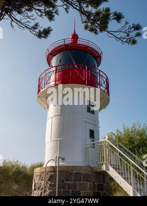 Leuchtturm Gellen im Süden der Ostseeinsel Hiddensee, Westrügen, Mecklenburg-Vorpommern Stockfoto