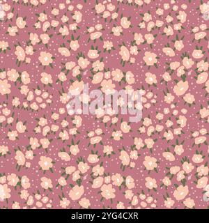 Nahtloses Blumenmuster basierend auf traditionellen Ornamenten. Bunte Blumen auf farbigem Hintergrund. Skandinavischer Stil. Schweden im nordischen Stil Stock Vektor