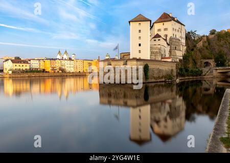 Festung Niederhaus an der Mündung der Ilz in die Donau, Passau, Bayern Stockfoto