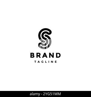 Infinity Initial Letter S Logo Design. Einfaches Design mit doppelter Linienform und SS-Letter. Stock Vektor