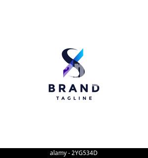 Einfaches Design mit dem ersten Buchstaben und dem XS-Logo. Minimalistisches Design mit den Anfangsbuchstaben X und S. Stock Vektor