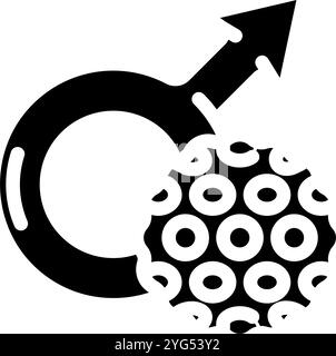 Sexuell übertragene Infektionen Glyphe-Symbol-Vektor-Illustration Stock Vektor