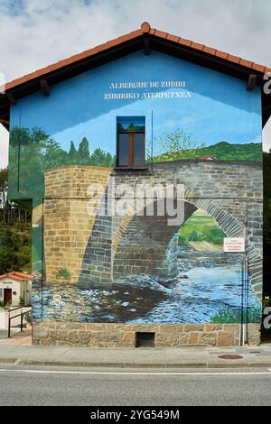 Albergue Municipal de Zubiri - Pilgerherberge auf dem Jakobsweg Stockfoto