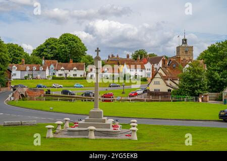 Das Dorfgrün und der Teich bei Finchingfield Essex Stockfoto