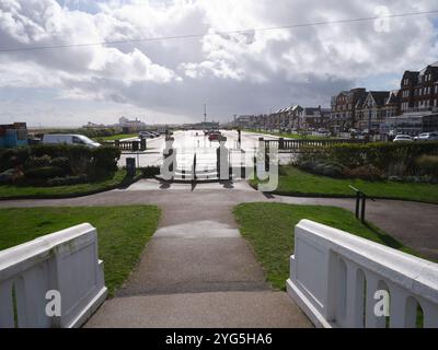 Sonnenstrahlen auf dem Great Yarmouth Parkplatz am Meer Norfolk Stockfoto