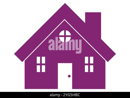 Modernes Haus Icon flaches Design, ideal für verschiedene Anwendungen, isoliert auf weißem Hintergrund Stock Vektor