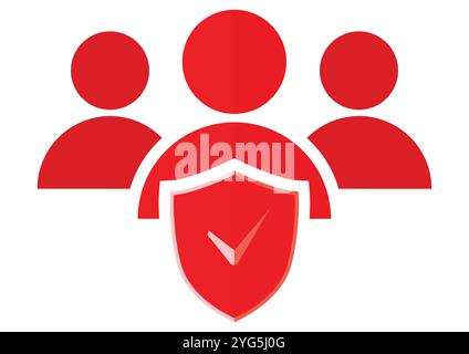 Sicherheitsversicherung Symbol Vektor flache Design isoliert auf weißem Hintergrund Stock Vektor