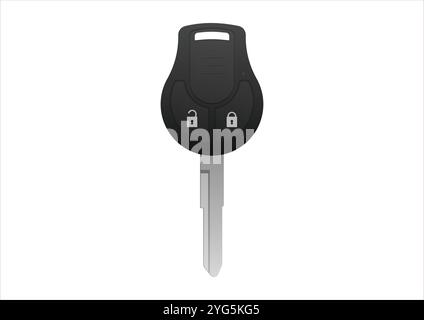 Realistisches Auto Schlüsselvektor flache Design isoliert auf weißem Hintergrund Stock Vektor