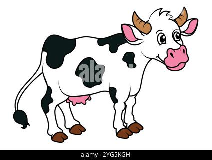 Cartoon Kuh Vektor flaches Design isoliert auf weißem Hintergrund Stock Vektor