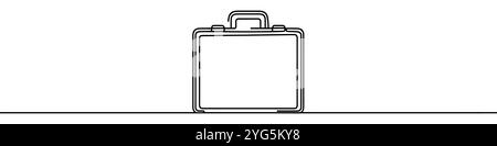 Minimalistische durchgehende Einzeilenzeichnung der Business-Tasche oder Aktentasche. Ideal für Geschäfts- und Finanzkonzepte Stock Vektor