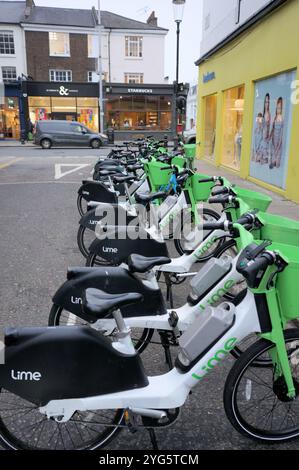 London, Großbritannien. November 2024. ⒸKensington und Chelsea Council, die es versäumt haben, Lime-Bikes zu stoppen, die die Buchten der Bewohner überschwemmen, sagt Einwohnergruppen. Quelle: Brian Minkoff/Alamy Live News Stockfoto