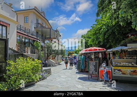 Isola Pescatori (Fischerinsel) oder Oberinsel, Isola dei Pescatori oder Isola Superiore, Borromäische Inseln, Stresa, Lago Maggiore, Italien Stockfoto