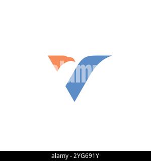 Vektor mit Buchstabe V und Adler V ursprüngliche Konstruktion Stock Vektor