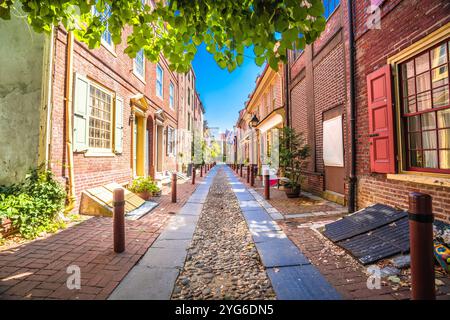 Elfreth's Alley in Philadelphia View, Bundesstaat Pennsylvania, USA Stockfoto