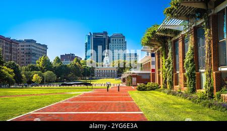 Philadelphia Independence Mall Wahrzeichen Panoramablick, Independence Hall, Bundesstaat Pennsylvania, USA Stockfoto