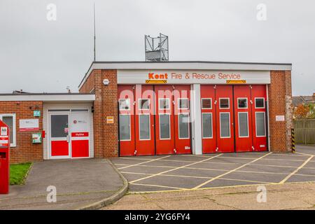 Die Kent Feuerwehr- und Rettungsstation in Hythe, Kent. Stockfoto